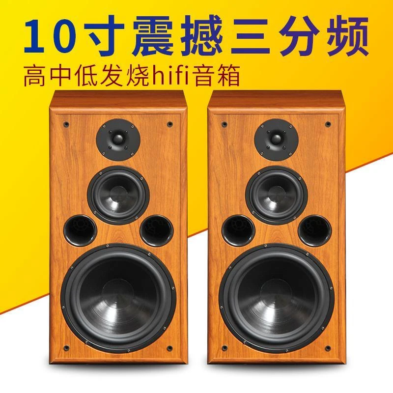 家用原装出口丹麦发烧音箱10寸三分频书架落地hifi音响无源大音量