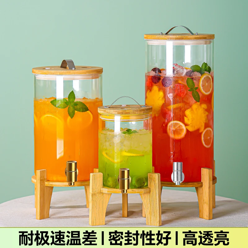 耐高温加厚玻璃泡酒瓶带龙头酒缸葡萄酿酒瓶水果茶桶药酒罐饮料桶