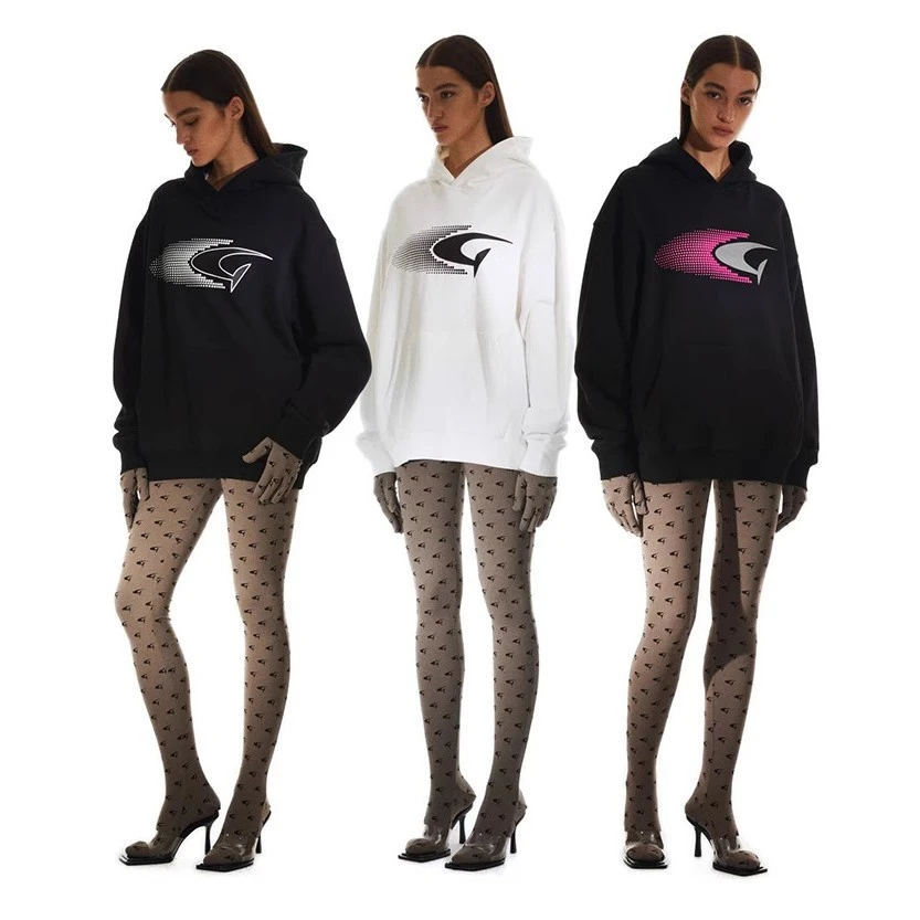 Qianlimu秋季新款黑色套头重磅连帽卫衣美式街头风宽松上衣外套女