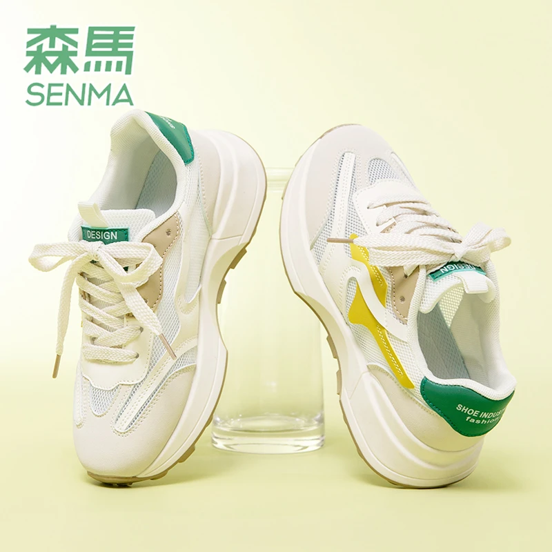 森马/senma品牌女鞋2023新款夏季运动鞋女休闲网面透气ins老爹鞋