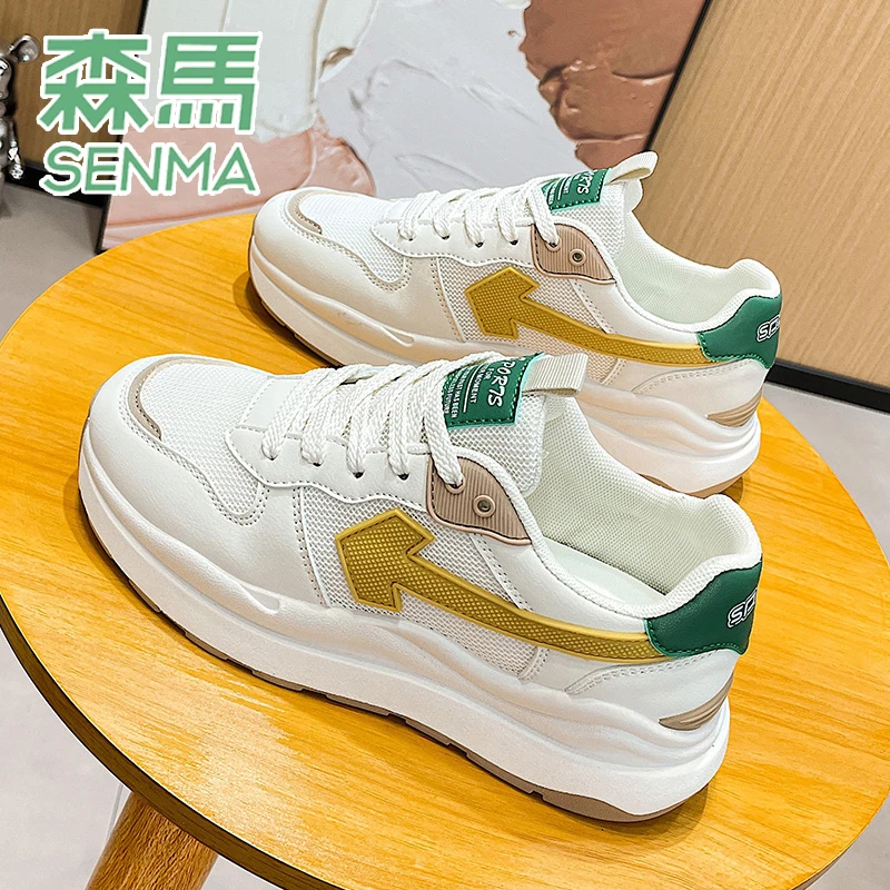 森马/senma品牌女鞋2023新款运动鞋女休闲ins潮鞋网面透气老爹鞋