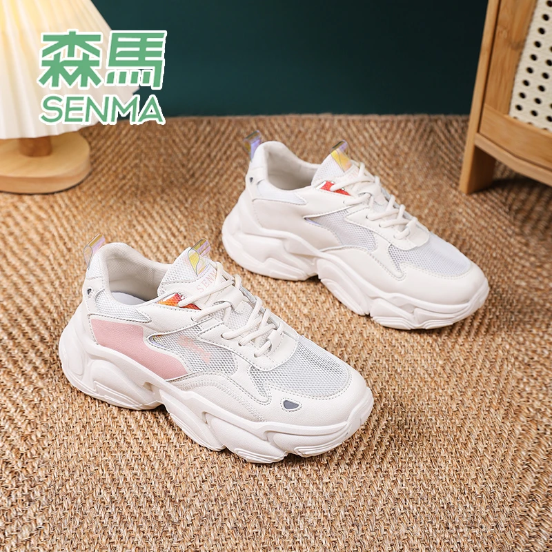 森马/senma品牌2023新款老爹鞋ins运动休闲网面鞋百搭时尚透气