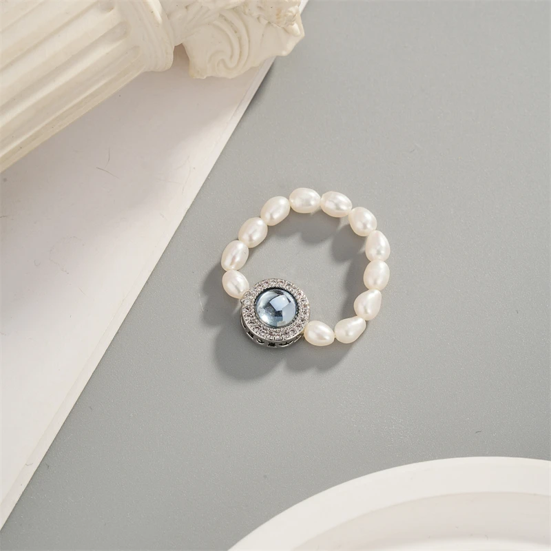 铜合金戒指 小米珠弹力绳戒指女 新款时尚百搭小众气质松紧绳戒圈