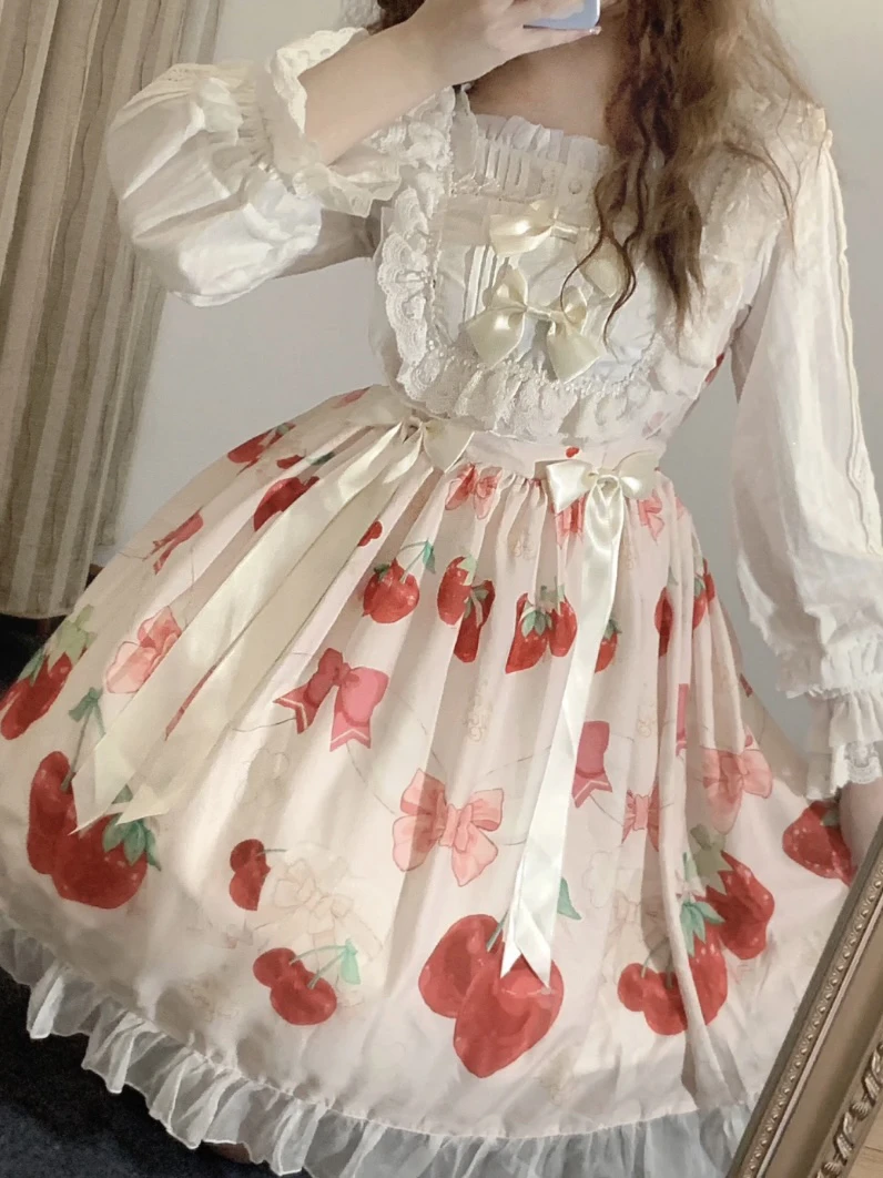 【现货】樱桃草莓jsk春夏少女Lolita