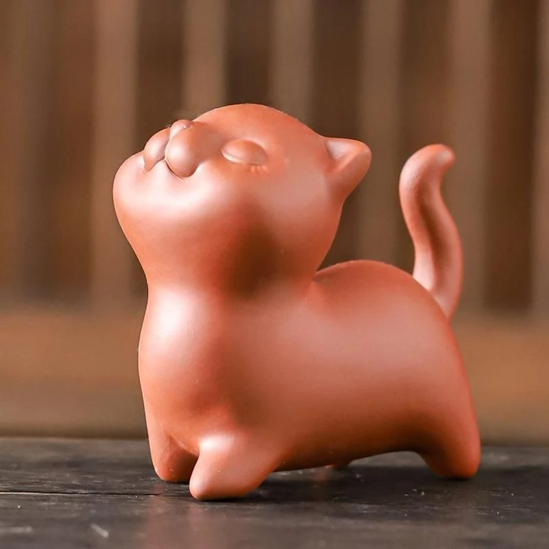 紫砂小猫茶宠可养可盘创意玩茶精品茶器摆件迷你茶玩茶道可爱摆设