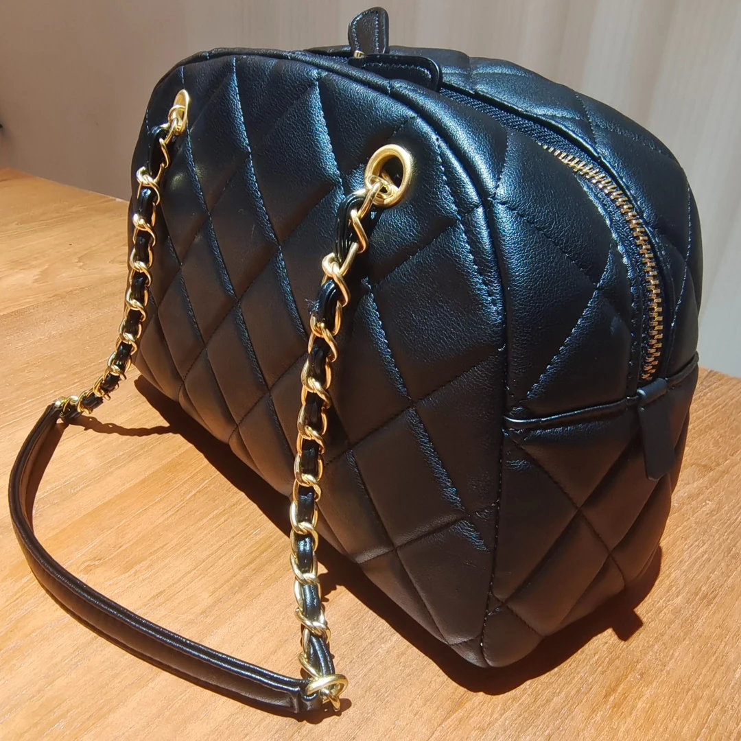 HIRMRIS手工真皮包550389  波菱格香黑