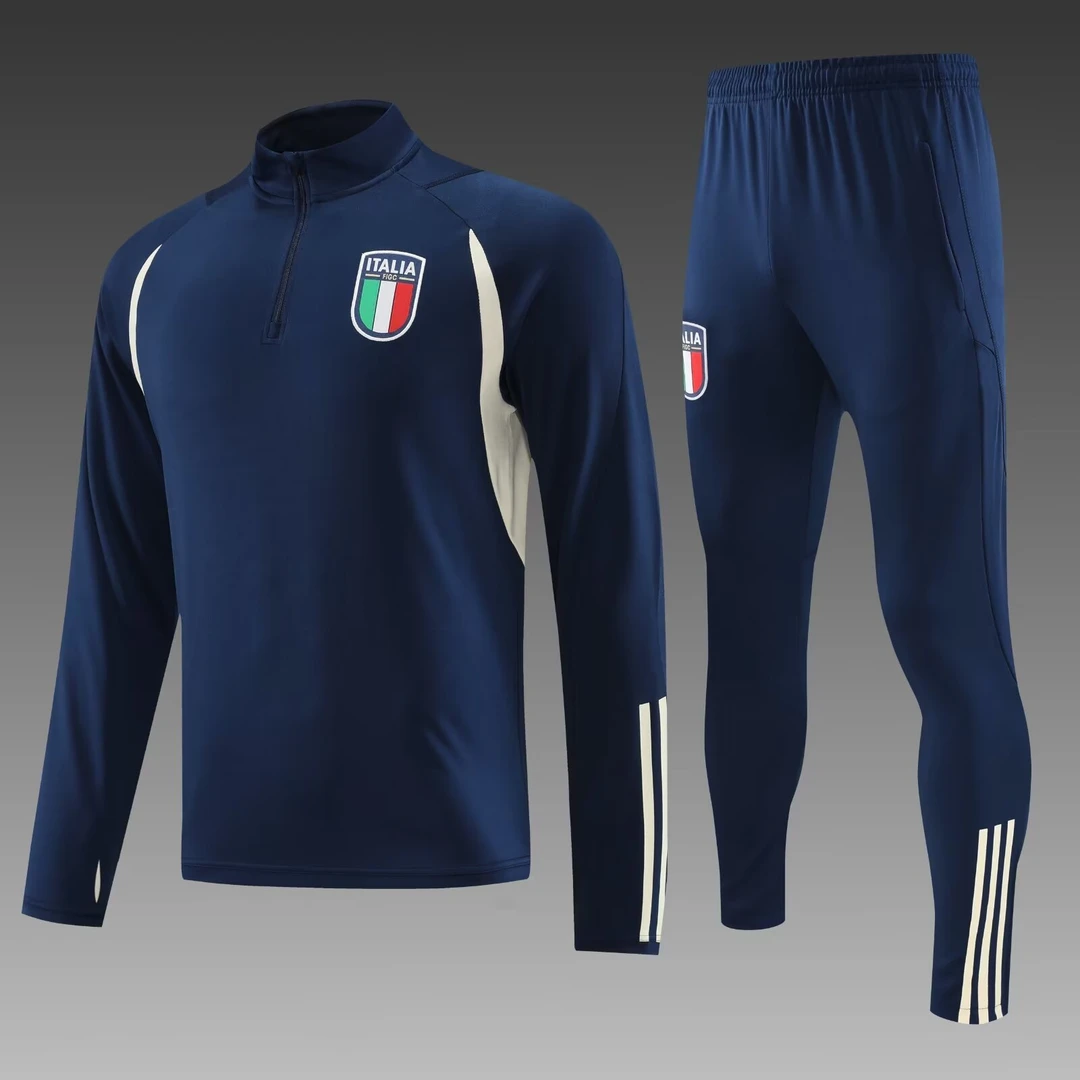【意大利半拉1系】足球服秋冬速干运动半拉链长袖卫衣成人套装