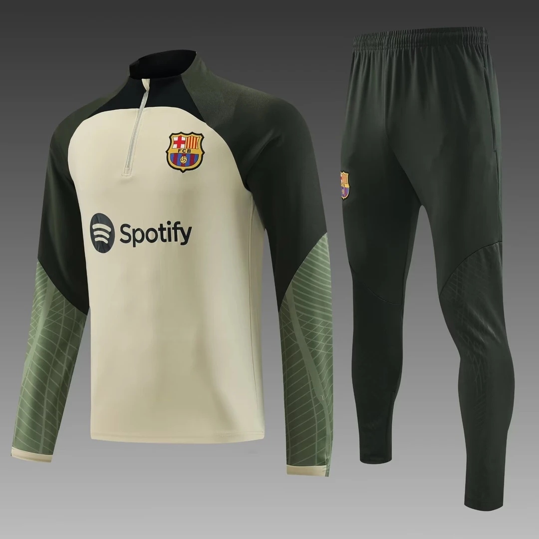 【新巴萨半拉1系】足球服秋冬速干运动半拉链长袖卫衣成人套装