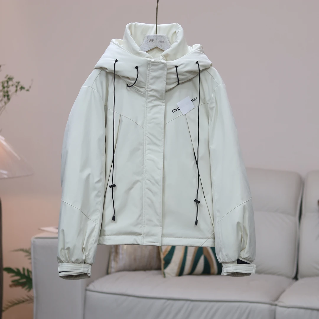 【3749】高品质原创设计米白色加厚冲锋衣外套M