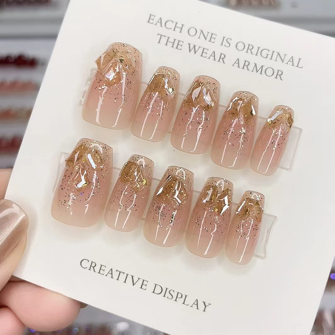 （长短可选）气质美甲贴片高级感穿戴甲2024年新款指甲贴可拆卸显白