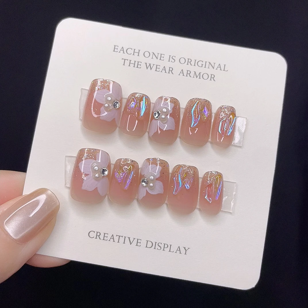 （长短可选）高级感美甲贴片果冻胶2024年新款穿戴甲指甲贴片可拆卸