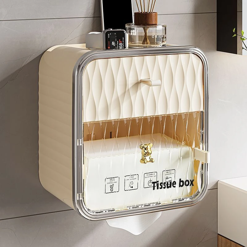 多功能置物架卫生间浴室带盖收纳盒免打孔家用防水大号加厚储物架