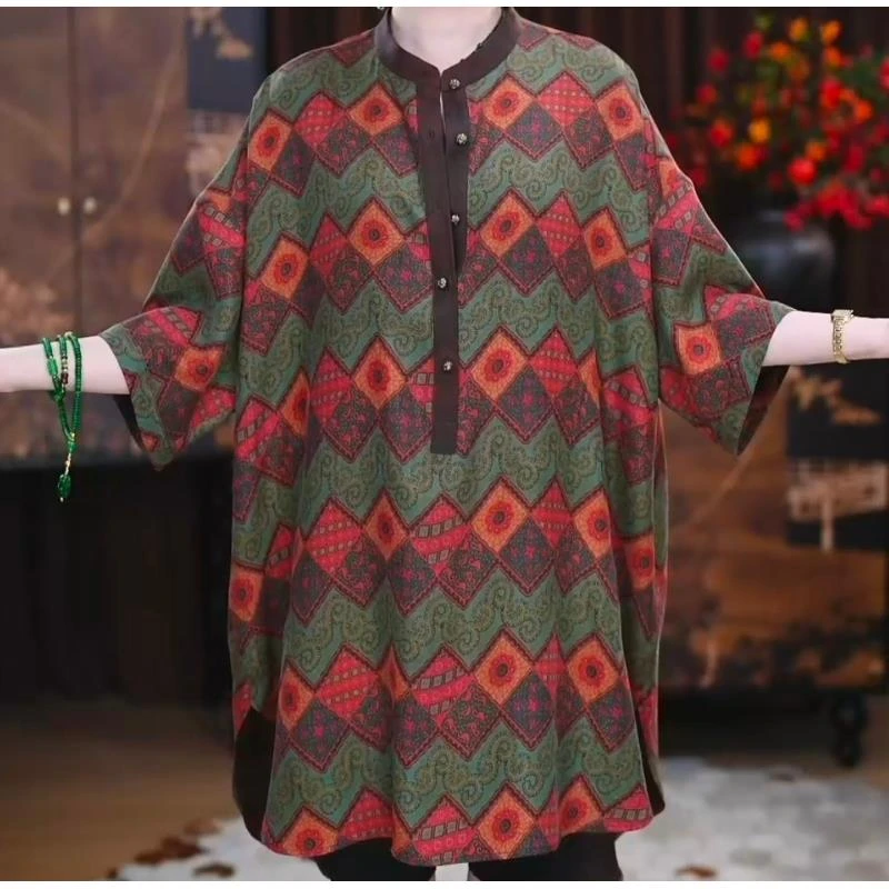 【宛柠】 香云纱新中式气质复古显瘦春夏宽松国风时尚短款洋气上衣