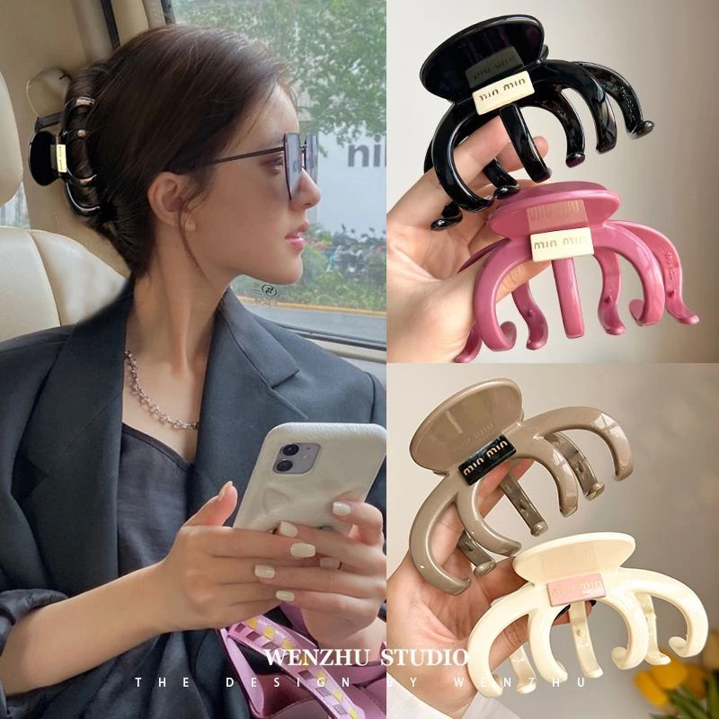 2023新款抓夹女简约百搭大号头发夹子头饰发卡高级感后脑勺鲨鱼夹