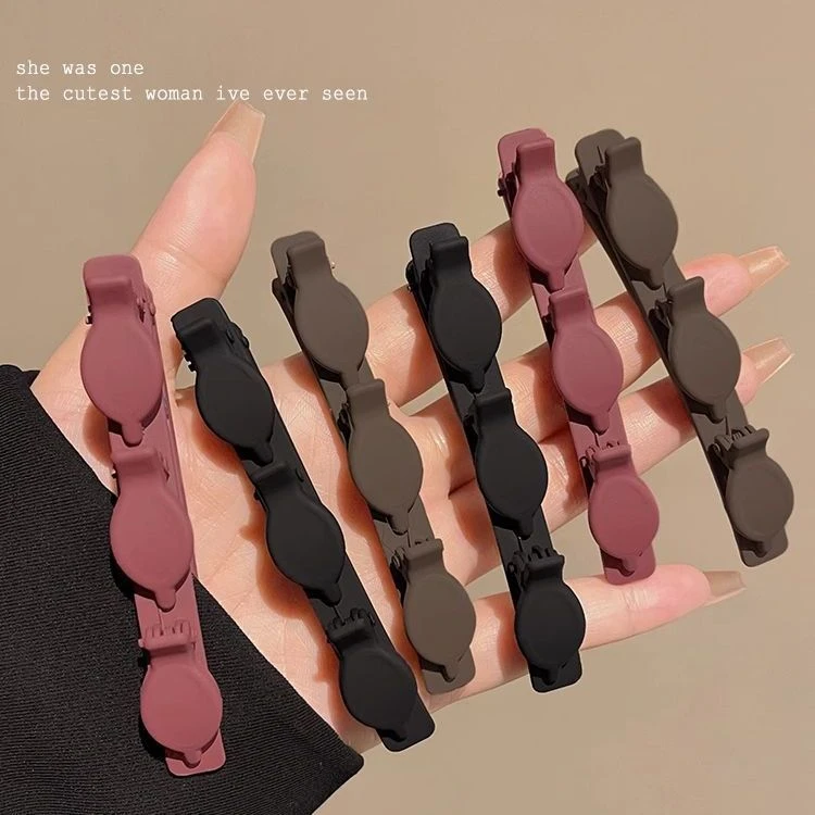 纯色懒人公主头双层编发侧边夹刘海发夹女前额两侧碎发神器发卡子