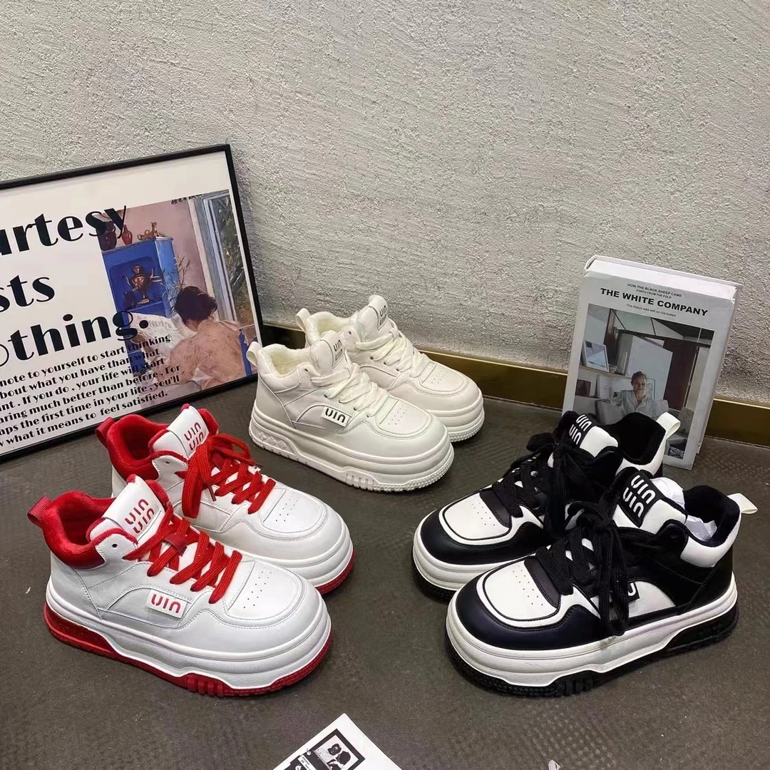 新年款上市潮鞋【时尚】高帮松糕潮流显高经典百搭爆款女款休闲厚底