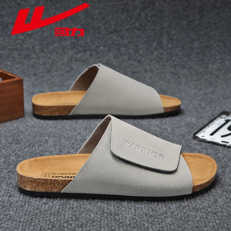 回力夏季透气男鞋勃肯鞋厚底防滑时尚潮流复古百搭外穿一字沙滩鞋