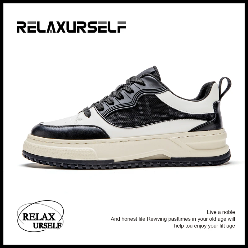 RELAXURSELF夏季时尚百搭潮流低帮板鞋厚底男士韩版ins潮鞋增高鞋