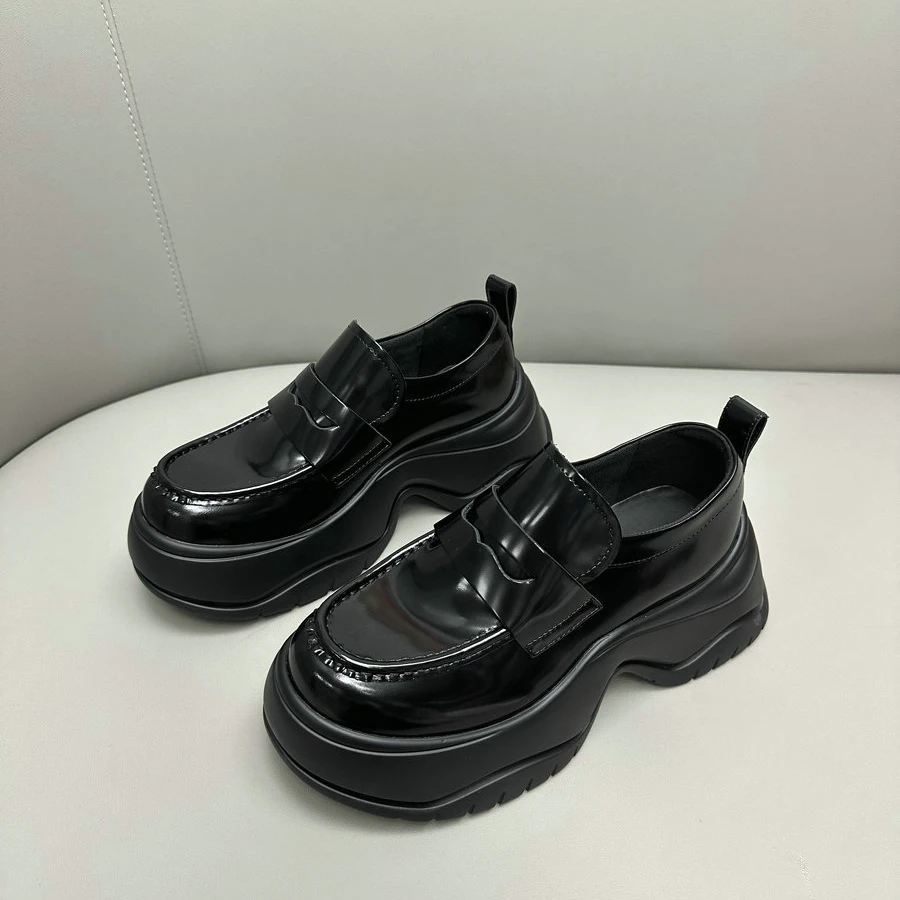 【欧货】女鞋2024秋季款真皮厚底增高时尚百搭休闲显瘦英伦风小皮鞋