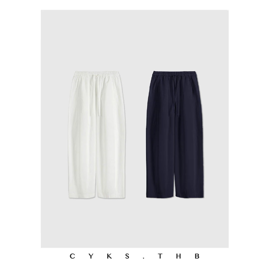CYKS.THB |早秋北欧设计师款极简水洗工装裤阔腿九分裤宽松气球裤
