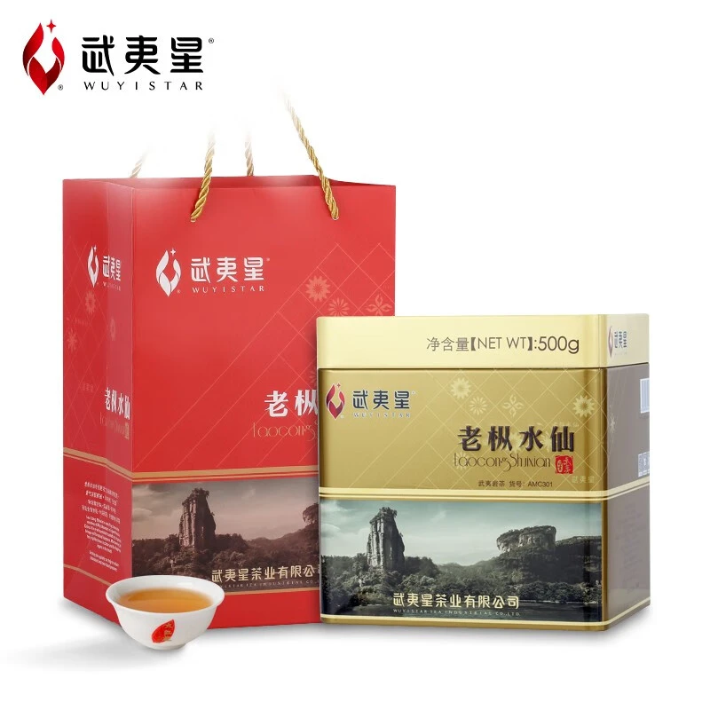 武夷星 老枞水仙茶 特级武夷岩茶AMC301乌龙茶叶500g