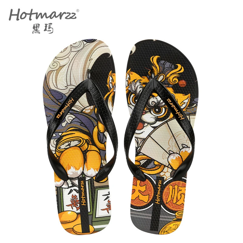 Hotmarzz黑玛拖鞋人字拖男士防滑防臭外穿游泳凉拖夏季海边沙滩鞋