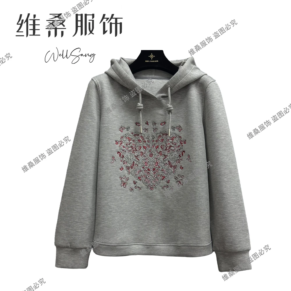 【昭南精选】40-60岁精致女性 加厚冬季时尚休闲风连帽卫衣#8631