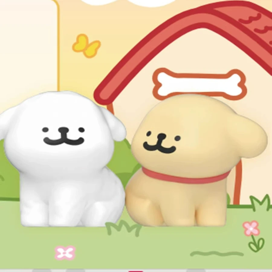 【拆盒】线条小狗快乐贴贴系列盲盒可爱礼物潮玩摆件动物手办【富婆】