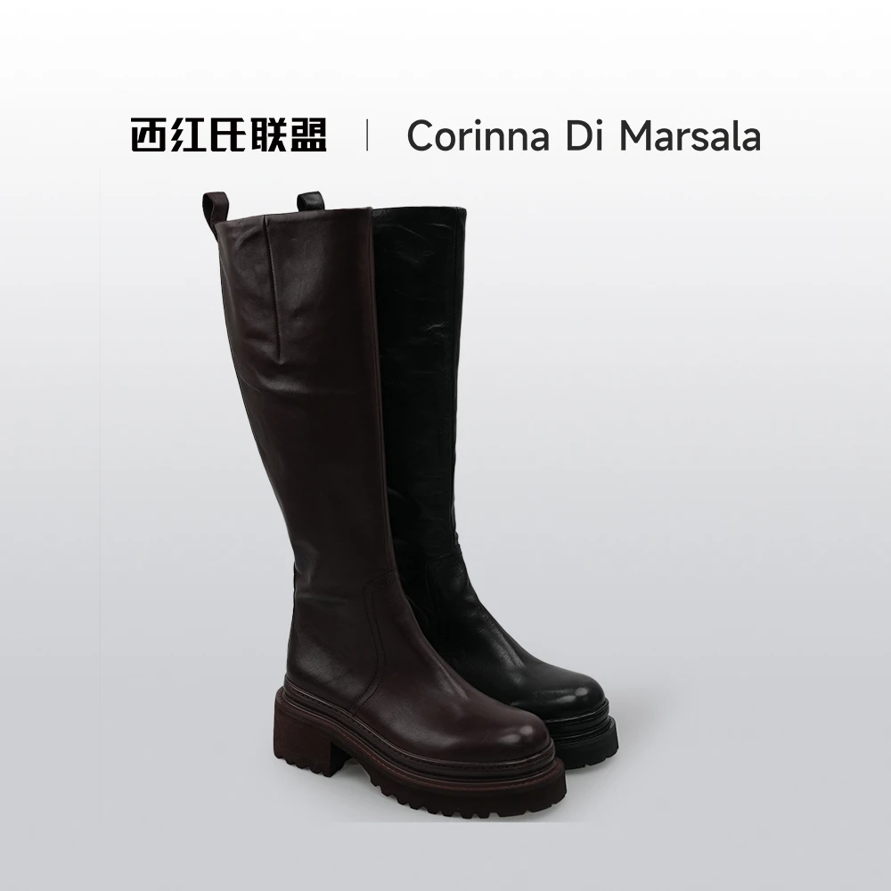 【西红氏联盟】设计师款复古高级感高筒骑士靴跟高5.5cm半码拍小