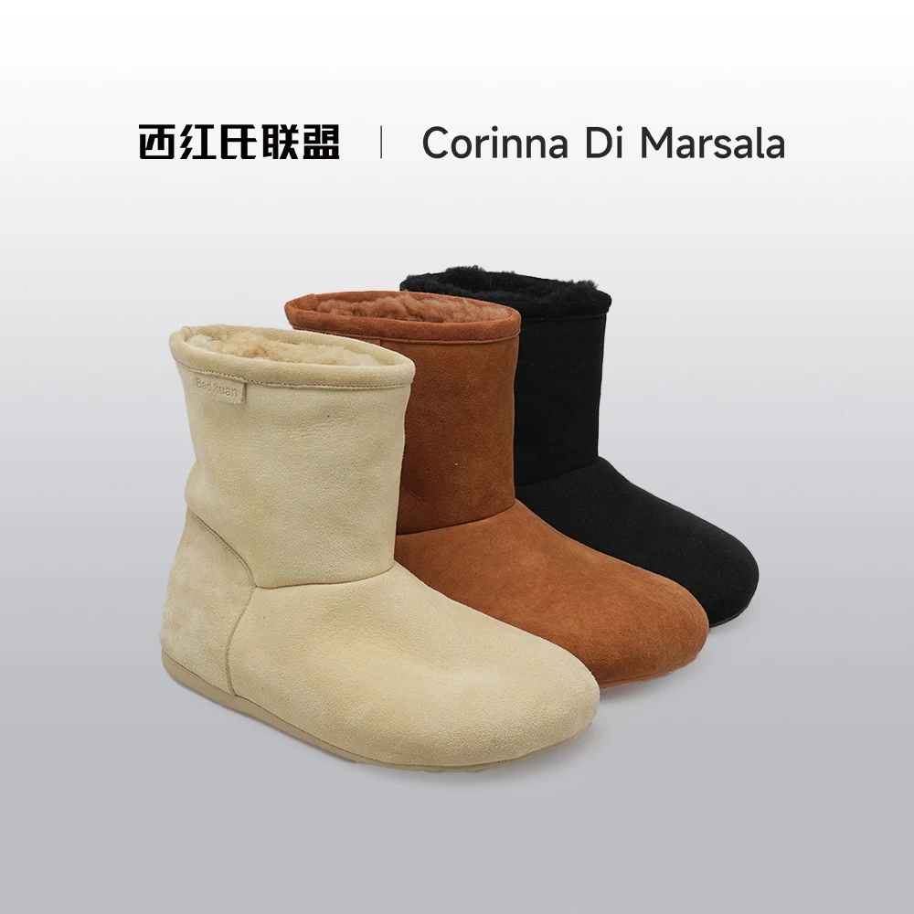 【西红氏联盟】秋冬软底加绒舒适百搭时尚雪地靴跟高2cm半码拍大