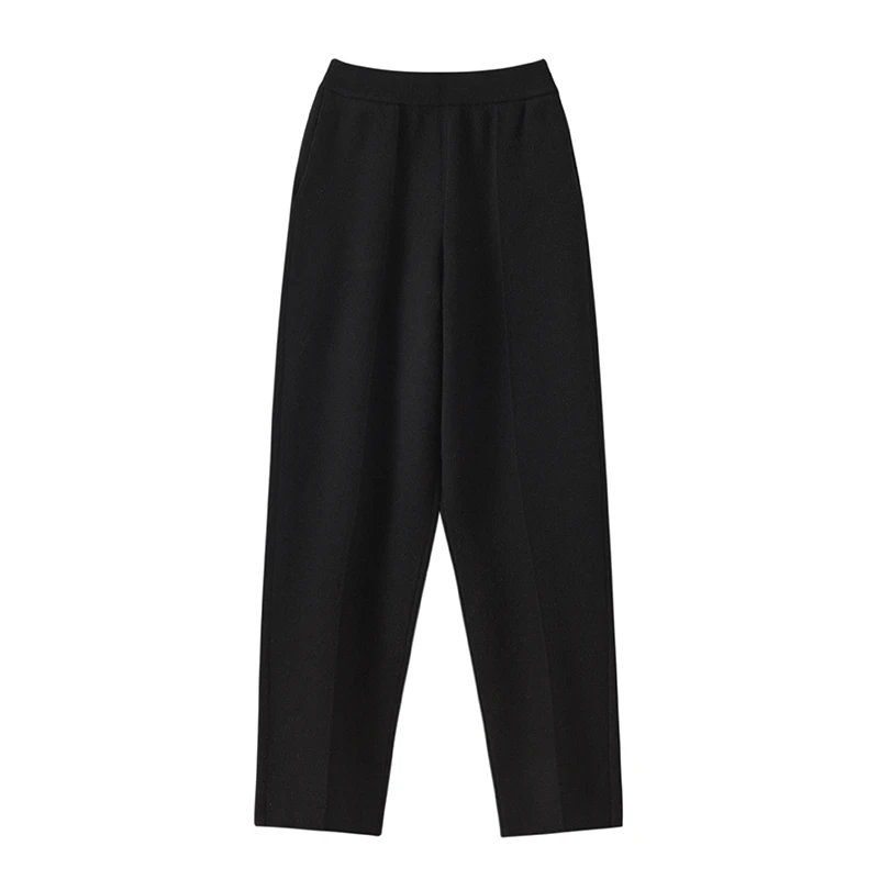 扬子纱精纺100纯羊毛四平针加厚小脚裤