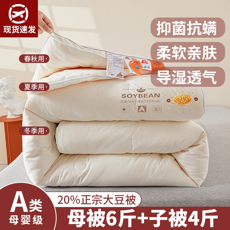 正品大豆被子冬季加厚秋冬款保暖被芯学生宿舍单人十二斤四季通用