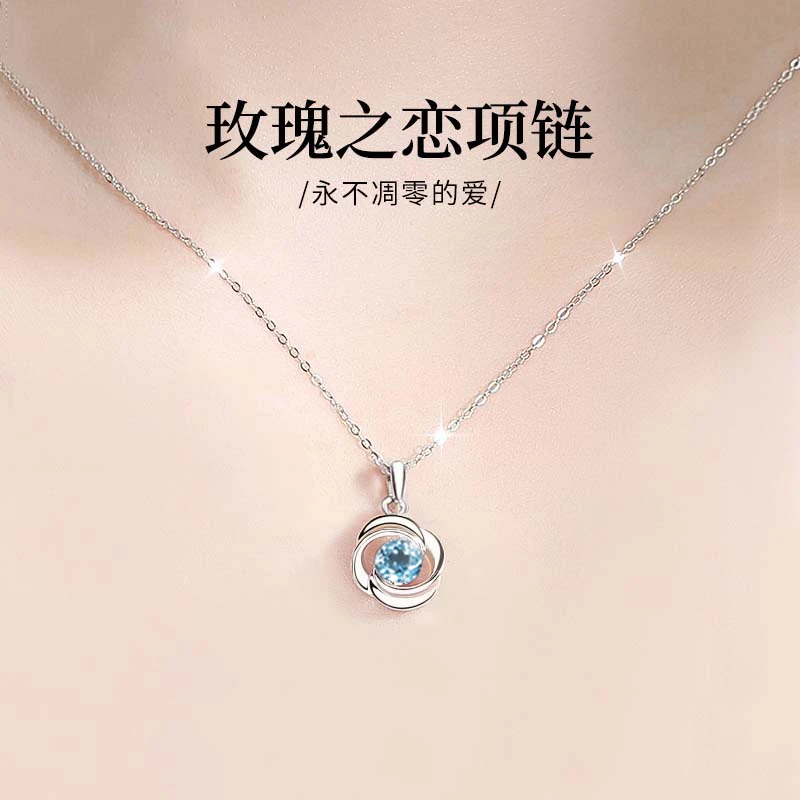 坠链均足银 项链女款高级感999纯银轻奢小众圣诞礼物送女友送女生