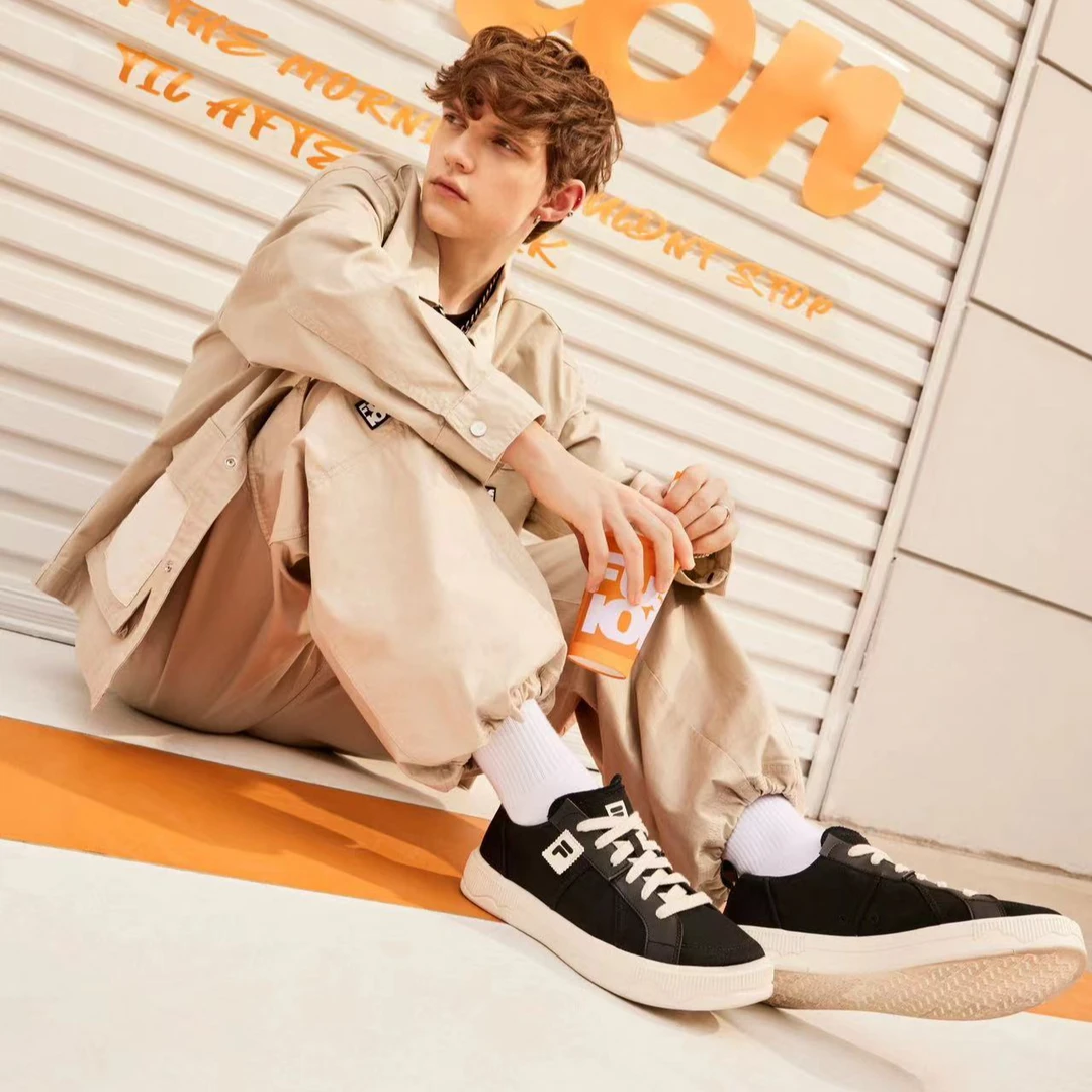 Fila/斐乐潮牌24新款男鞋春款【点板鞋】休闲百搭帆布鞋T12M422201