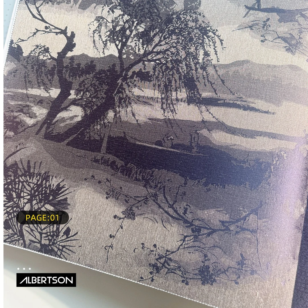 奥壁森设计师推荐墙布新中式徽系宋氏美学高端中式高精密提花壁布