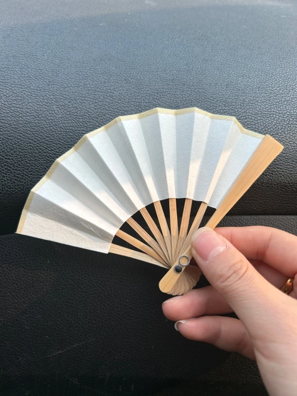 三寸玉竹手工折扇苏工扇面绢布包边