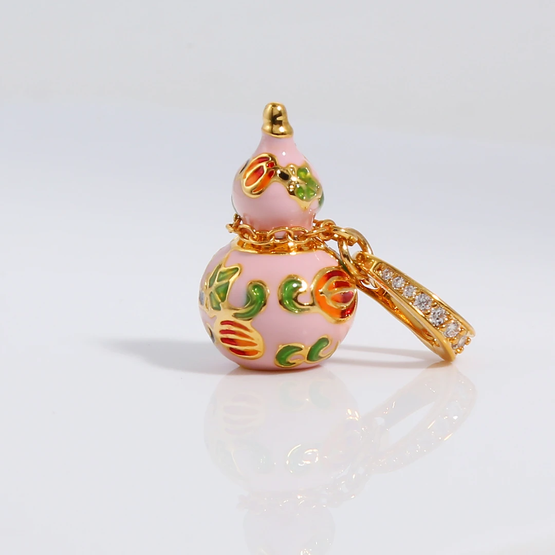 铜合金合成锆石吊坠 新中式葫芦扣头优雅吊坠(不含链）G1-120