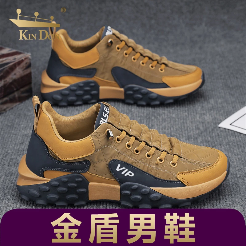 KIN DON/金盾男鞋夏季透气休闲运动跑步鞋男士轻便百搭厚底老爹鞋