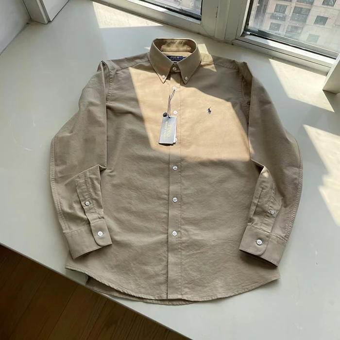 拉夫家专柜同款【100%纯棉】春秋长袖衬衫男士韩版商务休闲衬衣