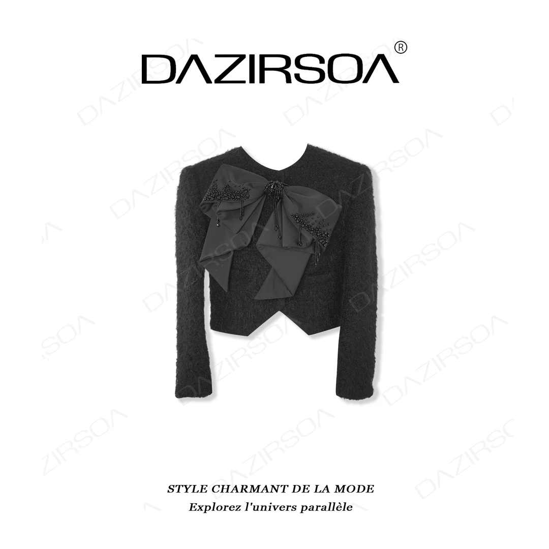 DAZIRSOA/达姿“世间斑斓” 立体钉珠蝴蝶结洋气小香外套 U899