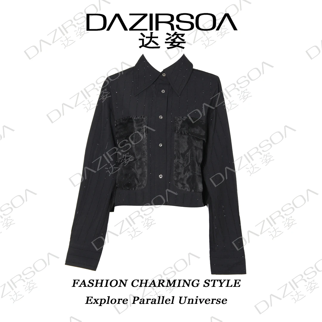 DAZIRSOA/达姿24AW/“漫步都市”都市感时尚烫钻短外套 P572