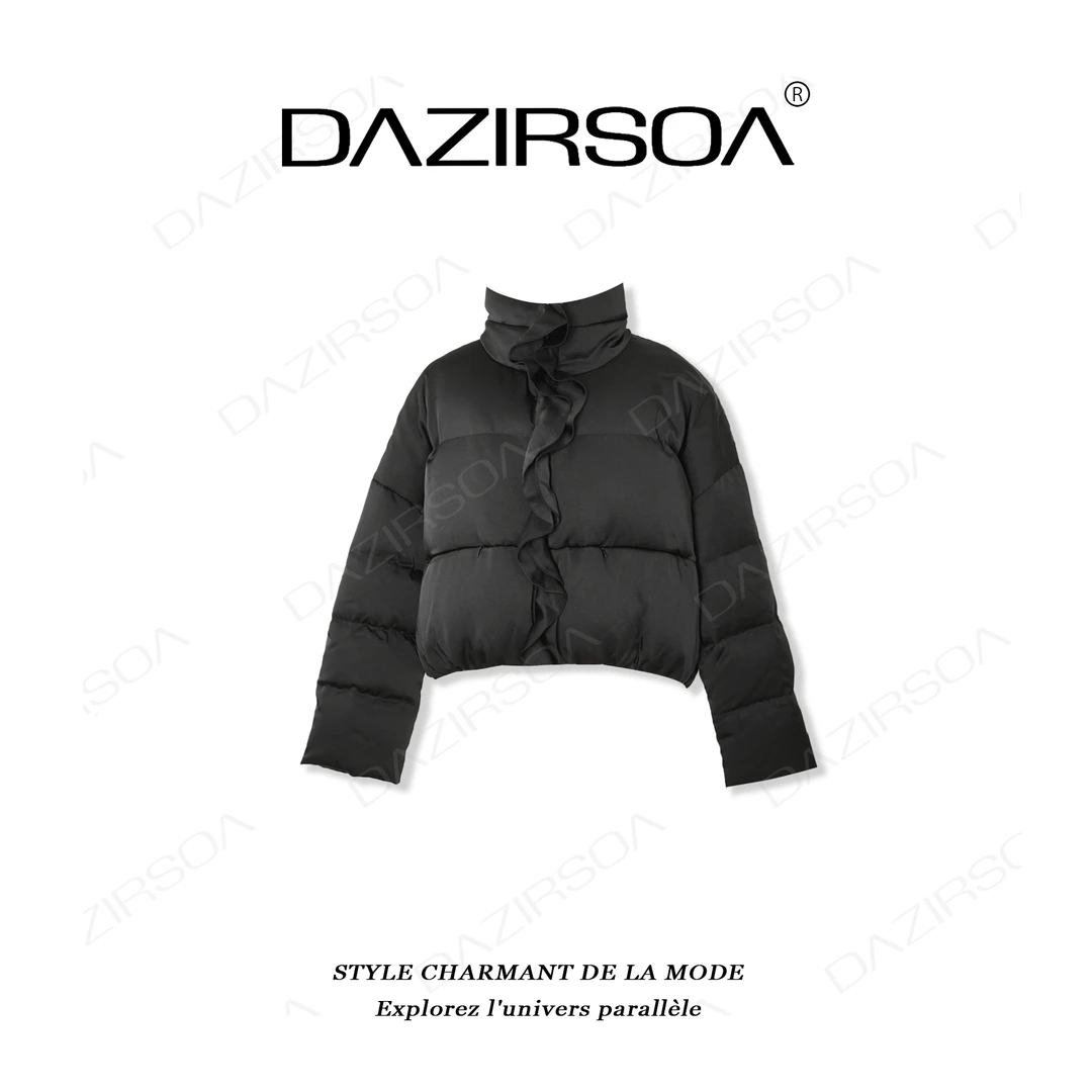 DAZIRSOA/达姿24AW/“暮色苍穹”高级时尚感荷叶边面包羽绒服 N726