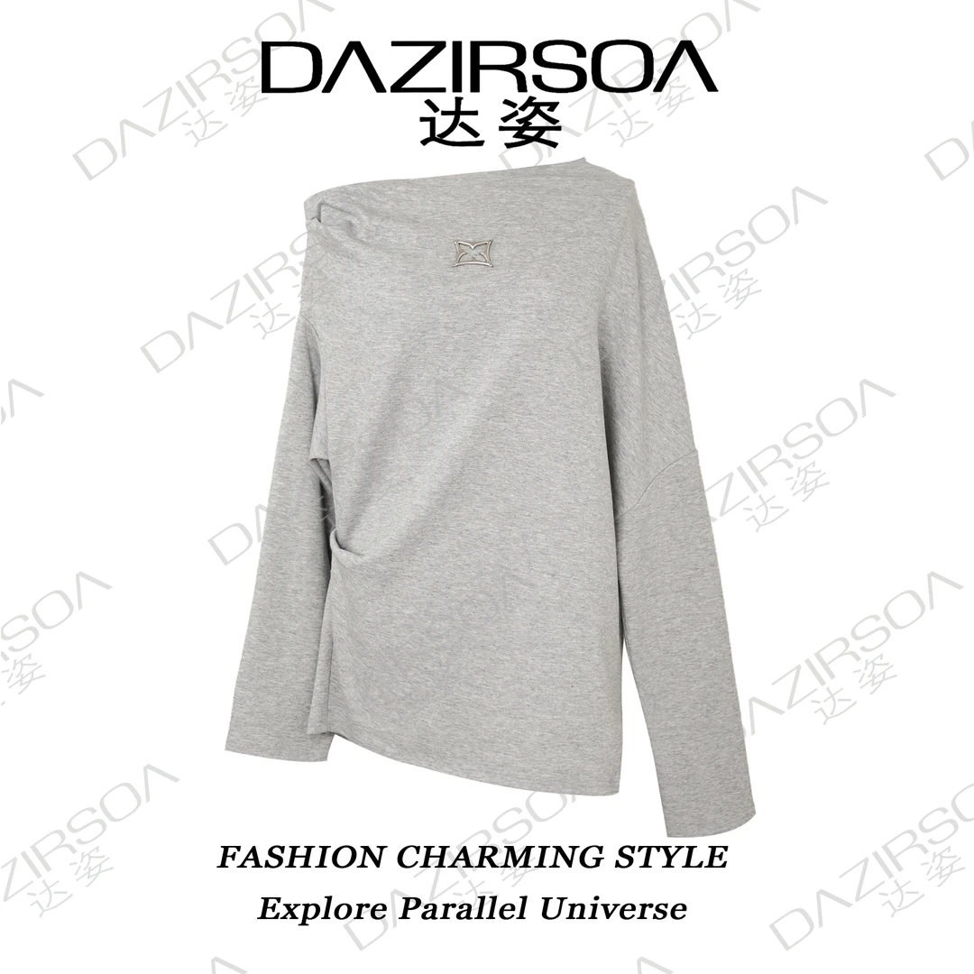 24A/W "潮流新宠" 摩登个性斜肩卫衣 T089