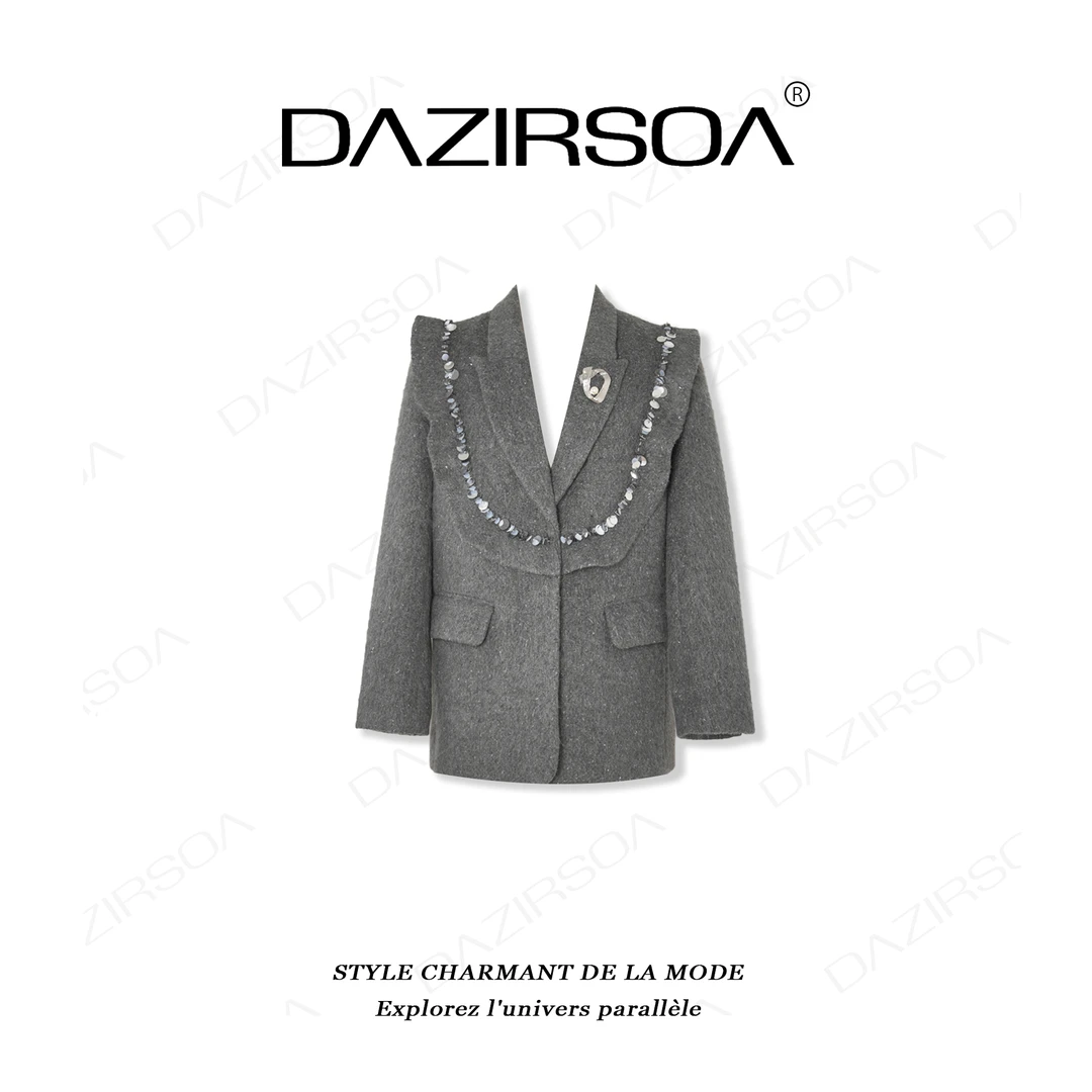 DAZIRSOA/达姿“鎏金时间”复古洋气拼接亮片羽绒服外套 U060