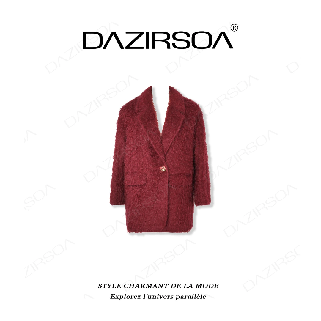 DAZIRSOA/达姿“焕见新意”时尚百搭复古洋气大衣外套 W373