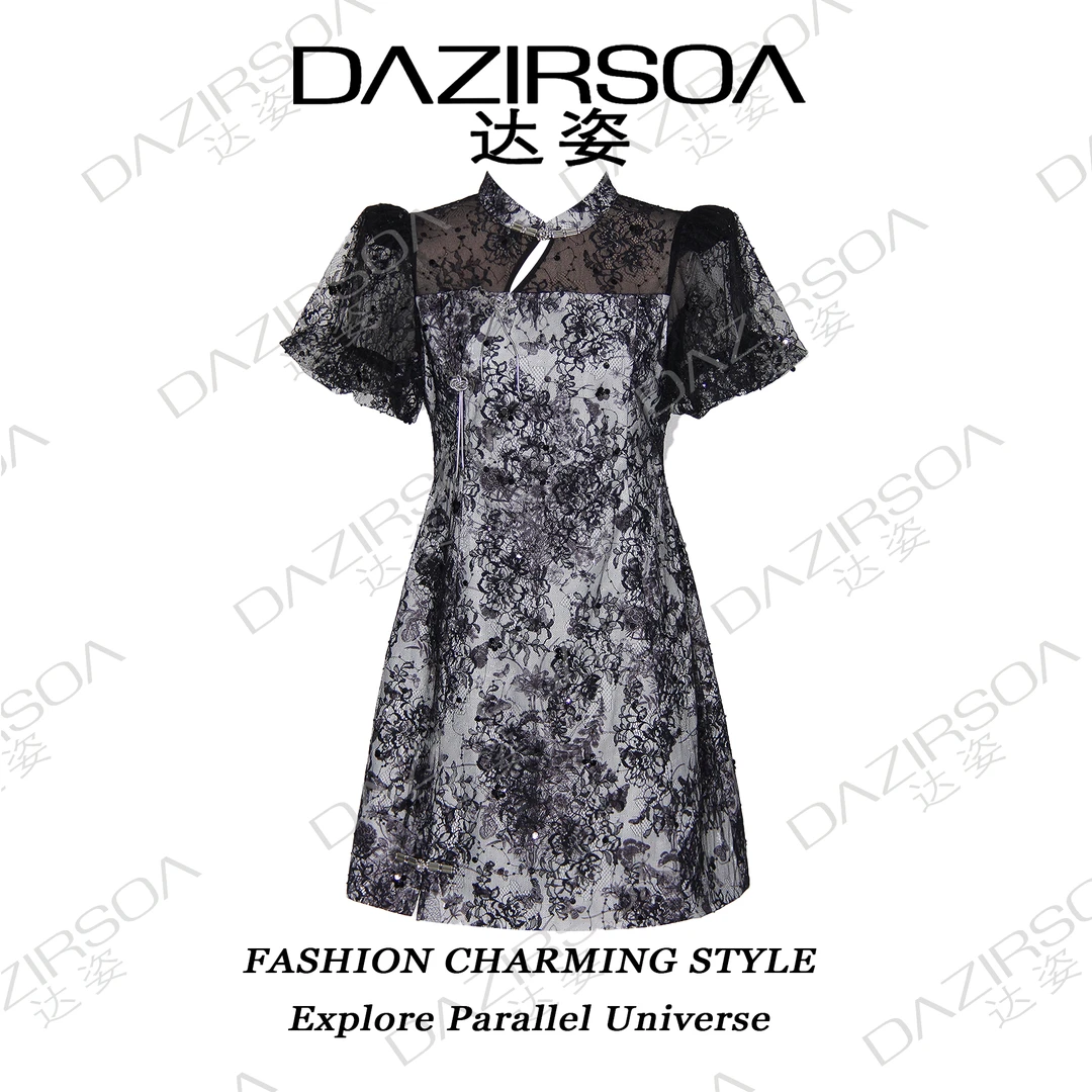 NEW ARRIVAL|”清冷繁花“立体提花蕾丝旗袍裙 R665