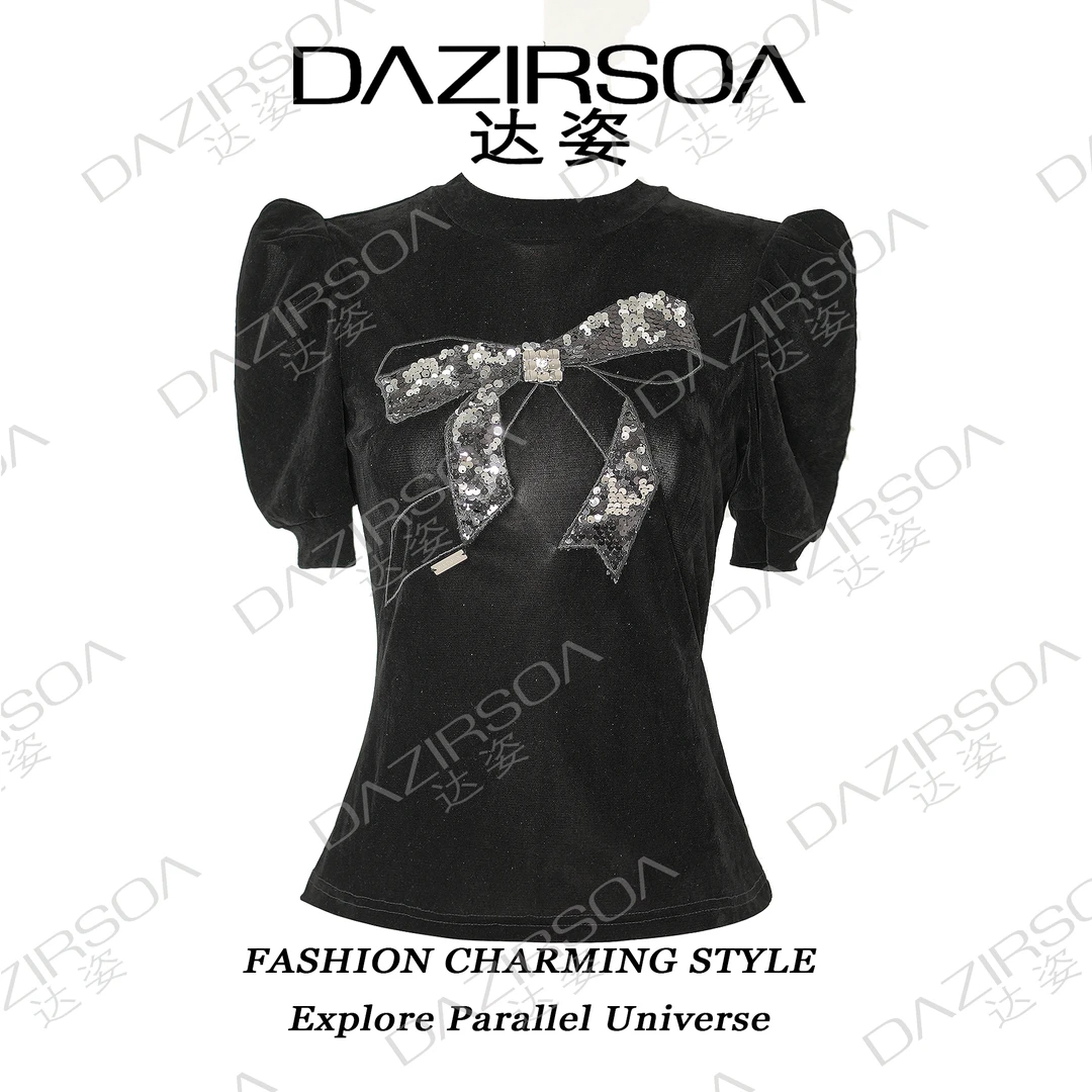 24AW//Balletcore// 法式丝绒蝴蝶结上衣 S906