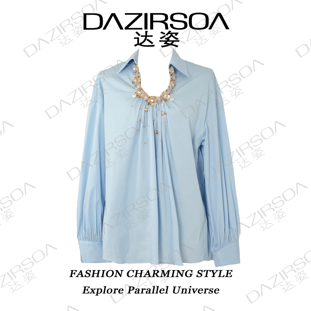 24A/W "柔珠小姐" 宫廷风重工钉珠衬衫 T078