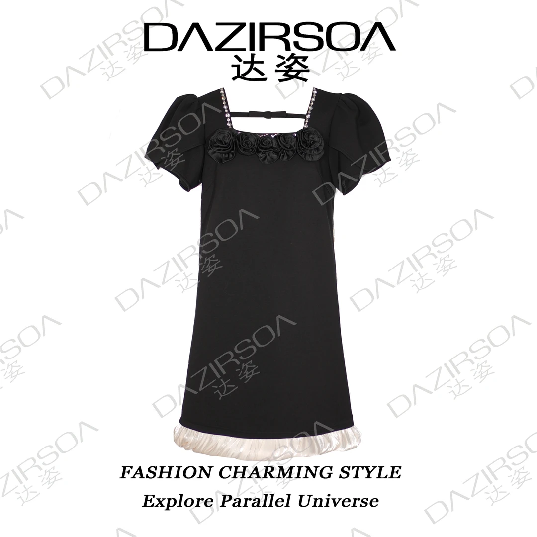 DAZIRSOA/达姿24S/S 赫本系列/ 时尚设计款蝴蝶结露背连衣裙 S531