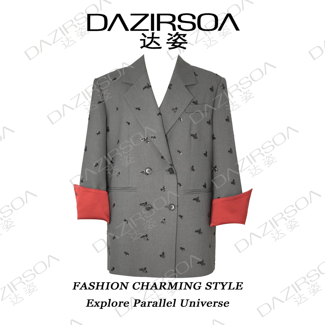 24A/W// 个性描绘 // 高级感细节立体珠片绣西装外套 T086